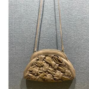 Vintage 80’s Dimitri Womens Shoulder & Clutch Bag Light Brown